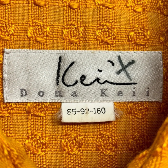 Dona Keii Marigold Yellow Orange Textured Blazer jacket M? - Picture 3 of 7